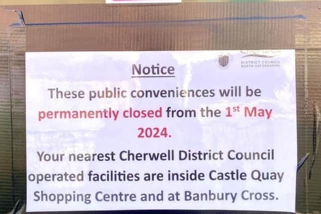 A sign on the toilets warning about the impending closure. Picture by Ian Gentles