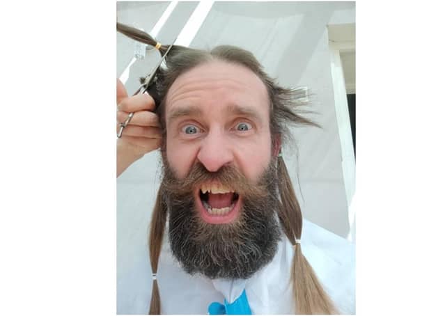 James Stead, a Banbury father, who had his first haircut after three years as a fundraiser to help support Harriers Academy Banbury and the Little Princess Trust charity. (submitted photo)