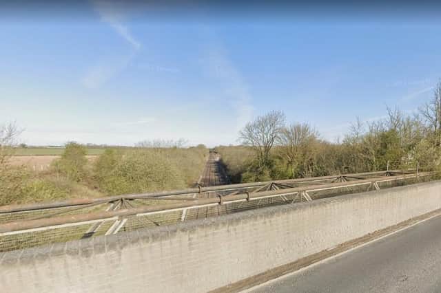 The view towards Banbury and the site of the old Ardley station. The proposed rail interchange would be to the left of the tracks in this image. Photo: Google Street View