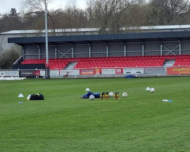 Volunteers have helped get Banbury United's new stand in place to ensure they met the ground criteria to remain in the National League North next season