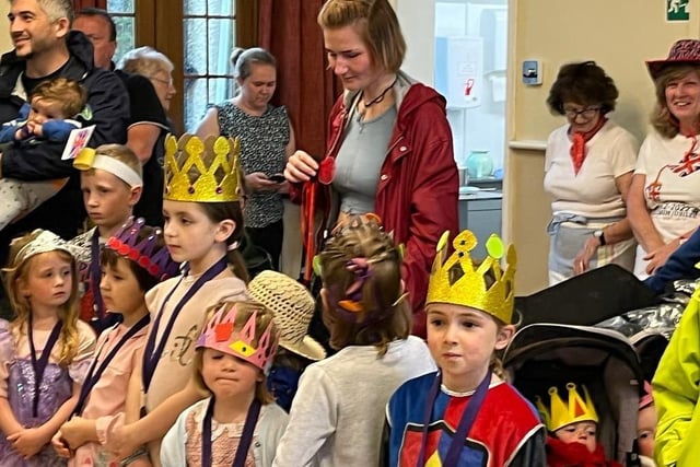 Aynho's Jubilee Tea Party and Children's crown making competition.