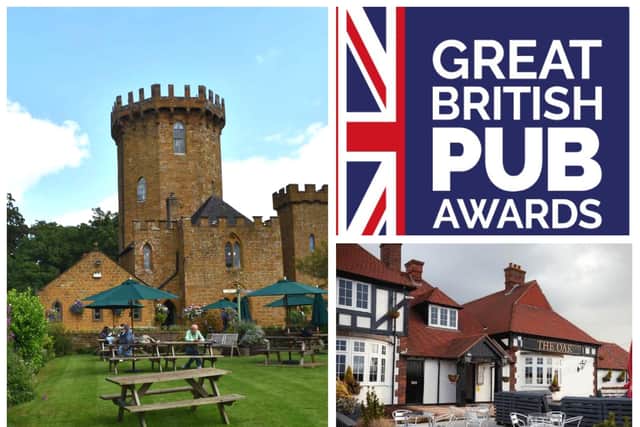 The Oak Inn in Baginton has been listed in the ‘best pub for dogs’ category and The Castle at Edgehill has listed in the ‘best pub garden’ category in The Great British Pub Awards 2022. Photos supplied