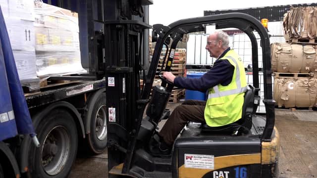 Malcolm is a regular at the wheel of Cleenol’s fork lift trucks.