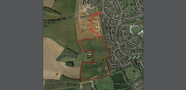 Bloor Homes Western has put forward an outline planning application for 250 homes on the site marked in red.