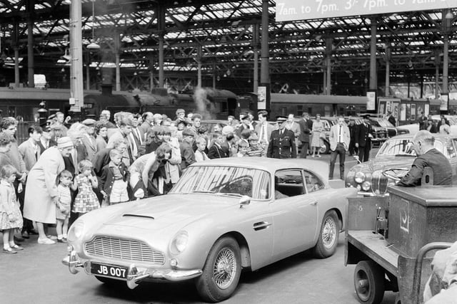 James Bond's car arrives at Waverley Station in August 1965.