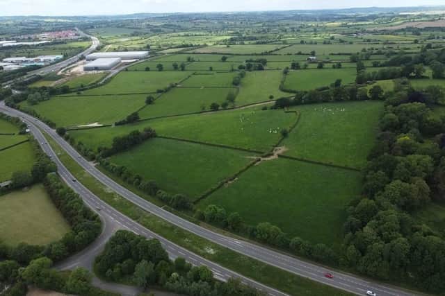 The A422 Middleton Cheney Road - industrial estates would be built on either side of this approach to Banbury if the planning application were successful