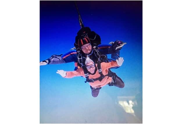 Ronnie Langdon-Gray, who turned 80 on April 22, jumped from a plane on Monday May 1, raising more than £2,500 for Katharine House Hospice. (Submitted photo from Katharine House Hospice)