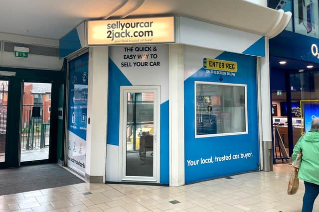 New car buying business opens in Castle Quay shopping centre.
