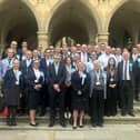 West Northamptonshire Reform UK councillors on the steps of the Guildhall. Credit: Nadia Lincoln LDRS