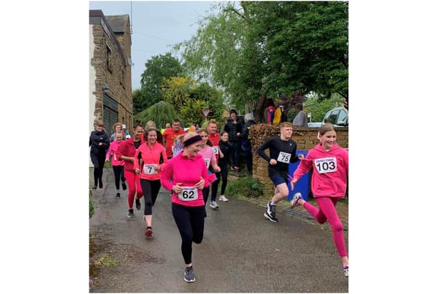 Nearly 100 people took part in the Cheney Chase fun run to help raise money for the Cancer Research UK charity (submitted photo)