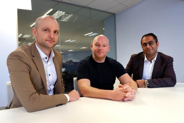 Risto Proosa (COO) left, Tom Horne (CEO) middle and Rav Takhar (CFO) of  Contact Web Ltd