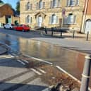A new water leak at the site of the fountain that closed the road for days when a mains pipe broke in the summer