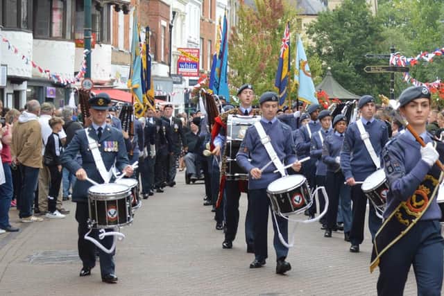 Banbury High Street was lined with onlookers as the Battle of Britain parade marched through town