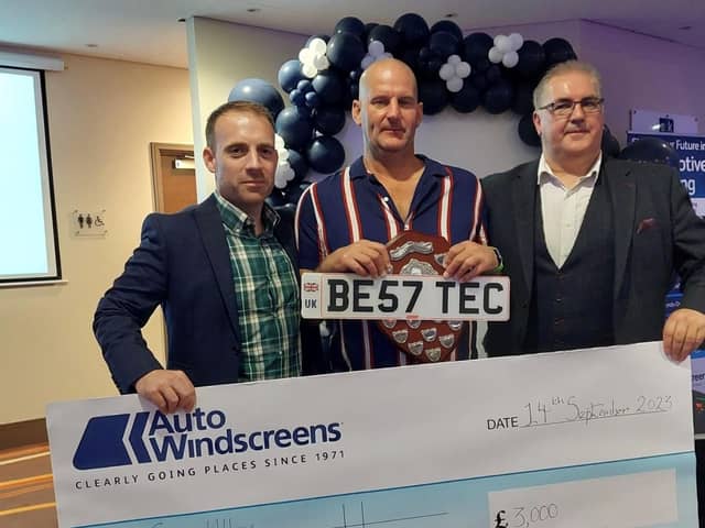 Jim Allen, winner of 'Clearly the Best' (centre), with James MacBeth (managing director, right) and Sean Draycott (operations director, left).