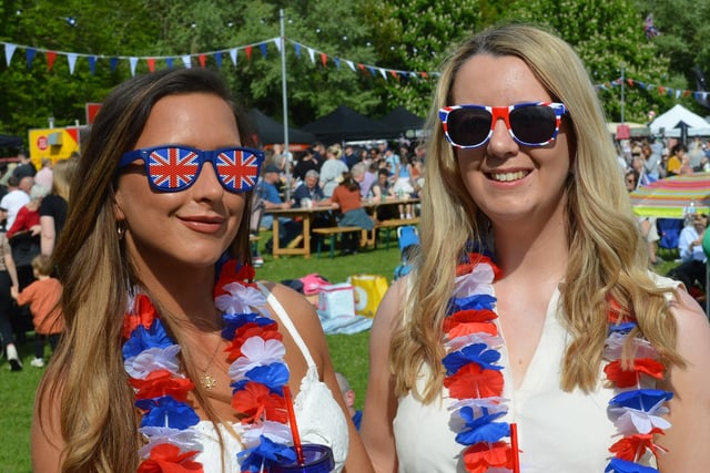 Katie and Emma Jones wearing their patriotic colours.