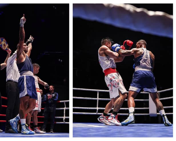 Banbury boxing star Marlon ‘Mr Magic’ Gray-Deacon successfully defended his Masters Boxing world title against a tough opponent in Germany. (Credits Morgan Edwards)