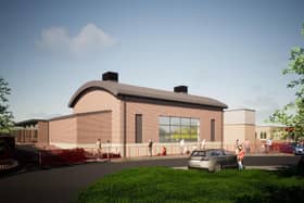 An image of the proposed new school hall at Bloxham CoE Primary