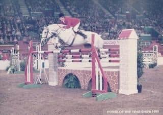 Derek Ricketts shows how competition is done in an old photo from a past showjumping success at HOYS