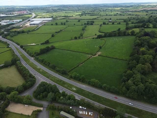 An aerial view of the Nethercote area, east of the M40, on which speculative developers want to build huge industrial estates