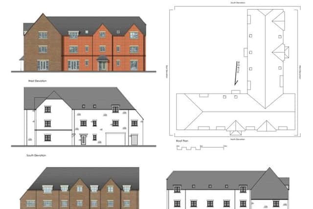 A picture showing the elevations for proposed apartments at the site off Station Road, Cropredy