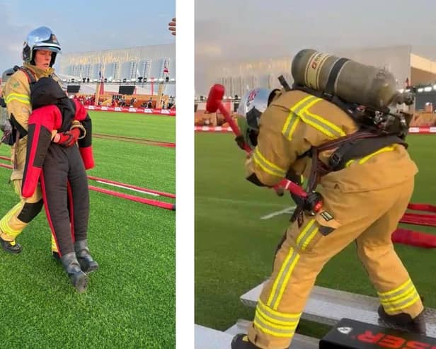 Banbury firefighter Chrissy Downer has just returned from competing at the Aramco Firefighter Challenge competition with Team UK.