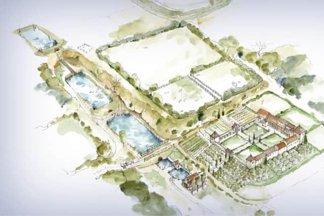 Time Team's artist has come up with this amazing plan of the Roman Villa, as envisaged after the excavations
