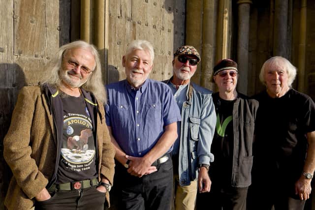 Fairport Convention, from left to right, Chris Leslie, Simon Nicol, Dave Pegg, Ric Sanders and Gerry Conway. Picture courtesy of Fairport Convention