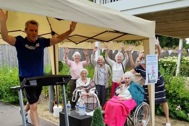 The staff at a care home in Banbury have raised over one thousand pounds for Katharine House Hospice by taking part in a sponsored treadmill challenge.
