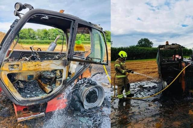 Firefighters from Chipping Norton and Hook Norton dealt with the tractor fire yesterday.