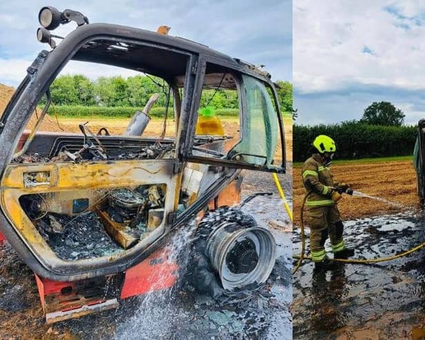 Firefighters from Chipping Norton and Hook Norton dealt with the tractor fire yesterday.