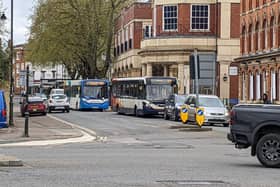 The Bridge Street junction with Concord Avenue and Middleton Road which the County Council proposes to alter to favour buses