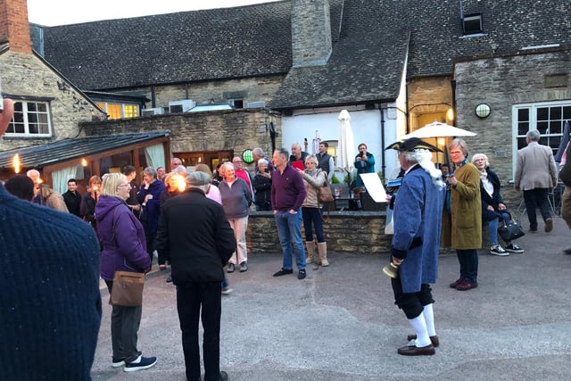 The village crier announced the beacon at the Cartwright Hotel