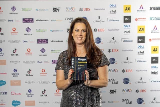 Chipping Norton entrepreneur Clare Anderson with her Great British Entrepreneur of the Year award.