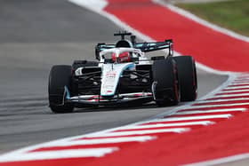 Esteban Ocon in action for Team Haas at the United States Grand Prix