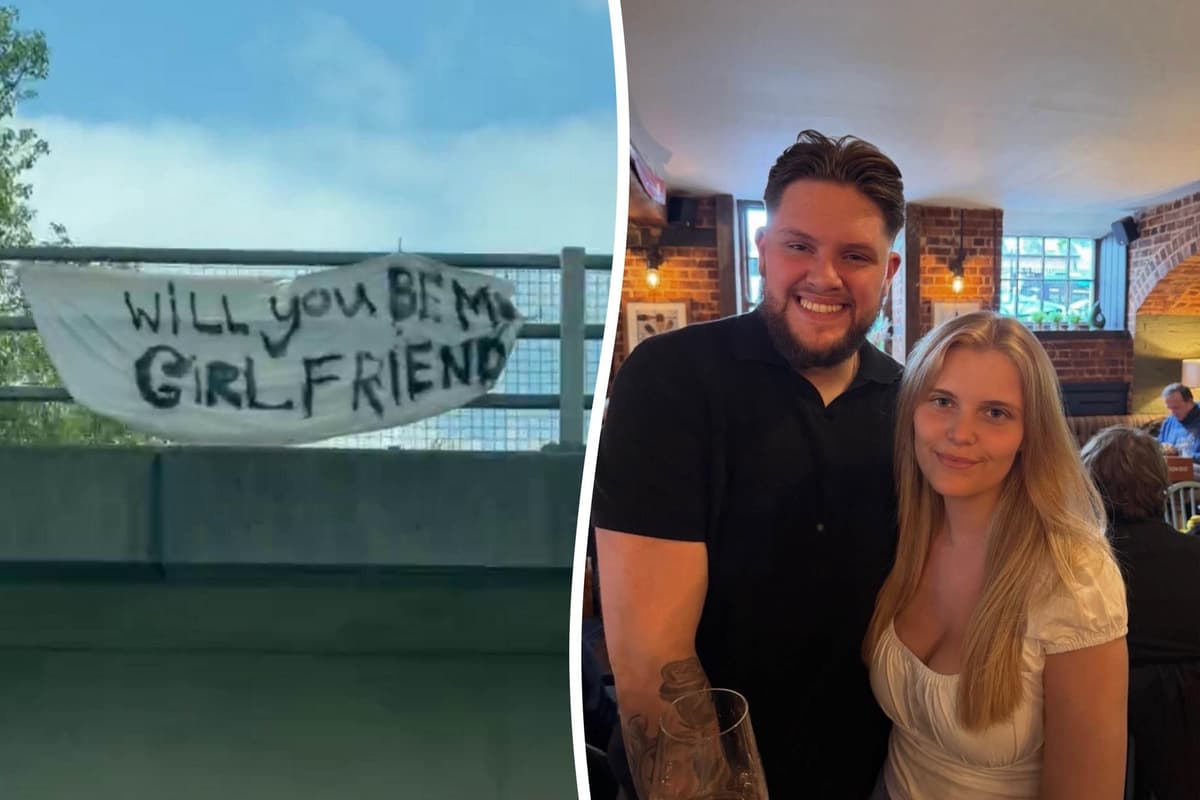 Banbury man asks woman to be his girlfriend with bedsheet message hung ...
