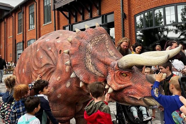 A triceratops... not an everyday sight in Banbury