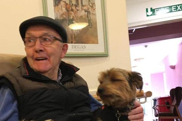 Michele's father with dog Alfie.