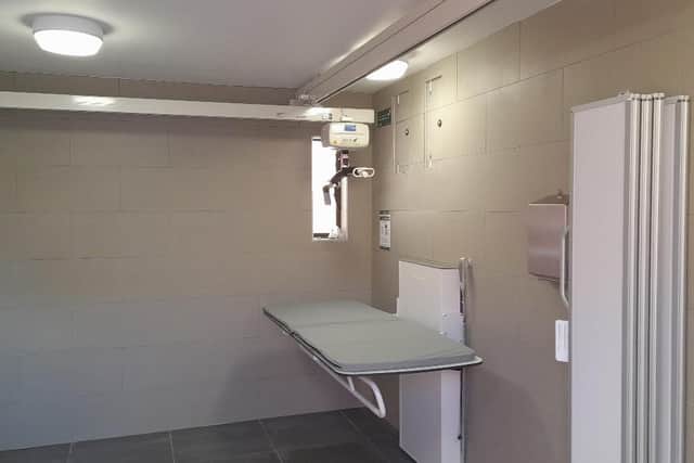 The inside of the Changing Places facility at the Horsefair public toilets. It has been closed to the public because of vandalism