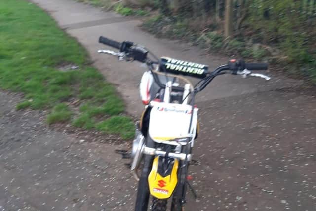 Police gave the user of this bike a ticket for riding the machine in Princess Diana Park