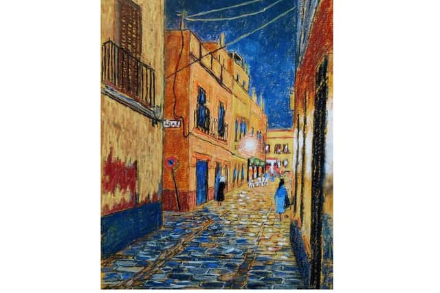 Dave Watts, from Lower Heyford, donated a pastel picture of a street in Seville.