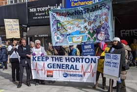 Keep the Horton General took its banners to the SOS NHS demonstration in London on Saturday