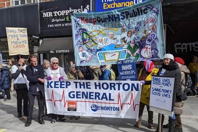 Keep the Horton General took its banners to the SOS NHS demonstration in London on Saturday