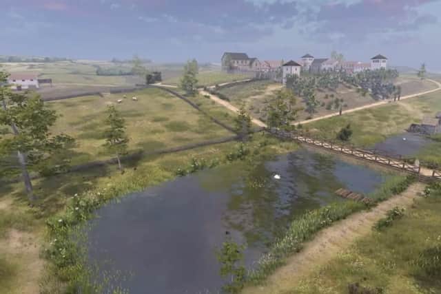 An artist's impression of how the Roman Villa might have looked from the air, 2000 years ago