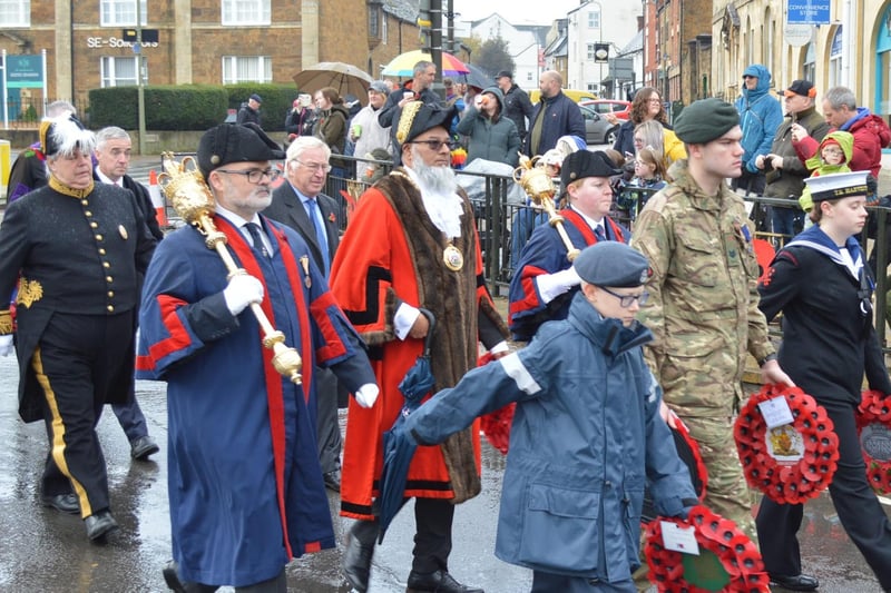 The parade marched from Broad Street, up High Street, and along Horse Fair to St Mary’s Church.