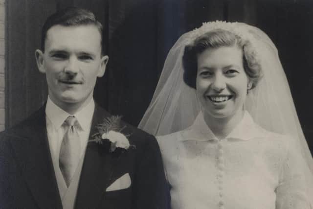 Denis and Muriel on their wedding day in 1954