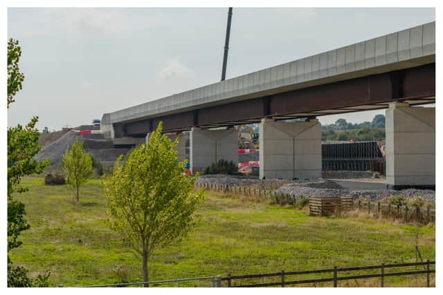 The completed Westbury viaduct on the HS2 route near Brackley.