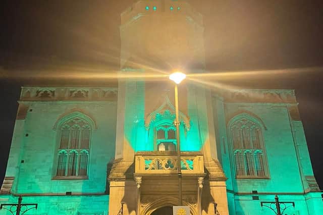 Banbury Town Hall went green last week to encourage more residents of the town to ‘get real’ about recycling.