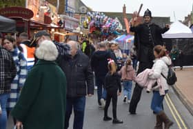 The Victorian style police officer proved popular with families and visitors to the market.