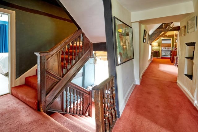 Incredible hallway and stairs of the grade II listed property in Cropredy.

Photo: Savills