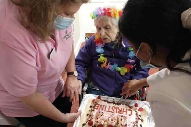 Celebrations were in full swing as a former dancer Christine Brookes marked her 102nd birthday in Banbury.